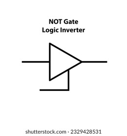 Logic gate not inverter. electronic symbol. Illustration of basic circuit symbols. Electrical symbols, study content of physics students.  electrical circuits.