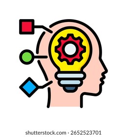 Ilustración vectorial de color lineal de icono lógico