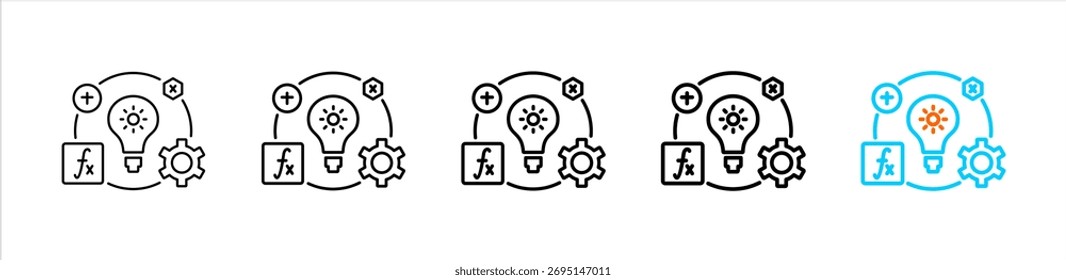 logic icon set multiple style collection