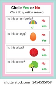 Logic Kid Learn Yes No Game Printable Worksheet