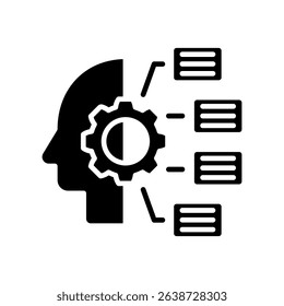 Logic Map mini illustration glyph icon, use for research and development, education, industry, UI, UX kit, app and web development, digital or print.