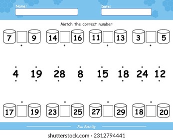 Logic math game. Fun Counting and matching. Fun activities for kids to play and learn.