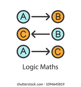 Logic Maths Color Icon. Logical Rules. Thinking Process. Isolated Vector Illustration