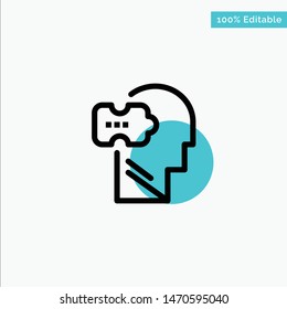 Logic, Mind, Problem, Solving turquoise highlight circle point Vector icon. Vector Icon Template background