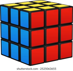 Cubo de quebra- cabeça lógico. Ícone colorido de brinquedo girando
