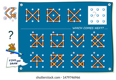 Logic puzzle game for children and adults. What sign should replace question mark? Find it and draw in empty square. Worksheet for kids school textbook. Print for brainteaser book. IQ training test.