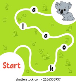 Logic puzzle game. Learning words for kids. Find the hidden name. Education developing worksheet. Activity page for study English. Isolated vector illustration. cartoon style.