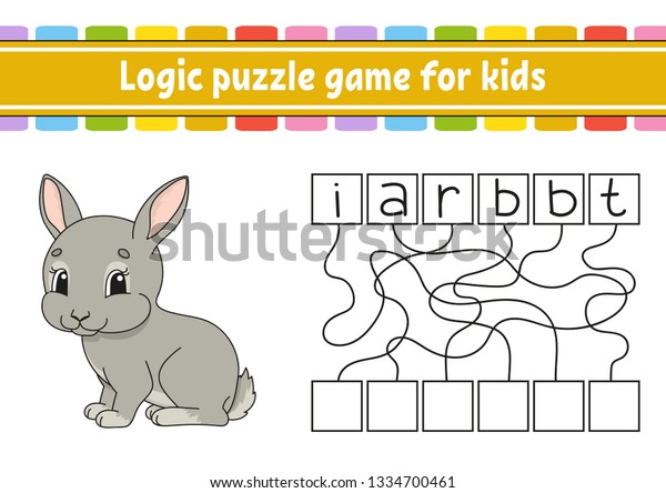 Logic Puzzle Game Learning Words Kids Stock Vector Royalty Free 1334700461