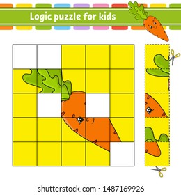 Logic puzzle for kids. Education developing worksheet. Learning game for children. Activity page. For toddler. Riddle for preschool. Simple flat isolated vector illustration in cute cartoon style.
