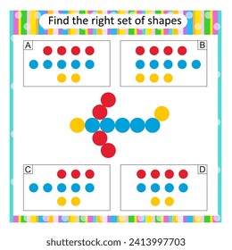 Logic puzzle for kids. Find the correct set of cartoon plane. Answer is A.