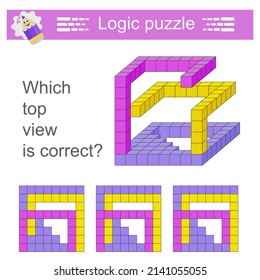 Rompecabezas de lógica. ¿Cuál es la versión superior correcta? Prueba de entrenamiento de CI. Hoja de cálculo imprimible. 