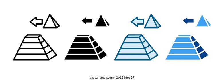 Logic Pyramid Icon Set Multiple Style Collection