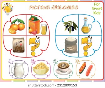 Logic worksheet picture analogies for kids are educational exercises that help children develop logical reasoning skills by identifying relationships between pictures. They enhance critical thinking