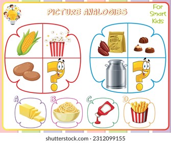 Logic worksheet picture analogies for kids are educational exercises that help children develop logical reasoning skills by identifying relationships between pictures. They enhance critical thinking