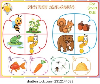 Logic worksheet picture analogies for kids are educational exercises that help children develop logical reasoning skills by identifying relationships between pictures. They enhance critical thinking