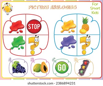 Logic worksheet picture analogies for kids are educational exercises that help children develop logical reasoning skills by identifying relationships between pictures. They enhance critical thinking