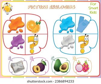 Logic worksheet picture analogies for kids are educational exercises that help children develop logical reasoning skills by identifying relationships between pictures. They enhance critical thinking