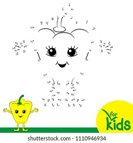 
Logical game for children. Connect the dots in order. Bulgarian pepper
