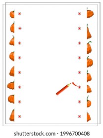 un juego lógico para los niños encuentra las mitades correctas de calabazas, otoño. vector aislado en un fondo blanco.