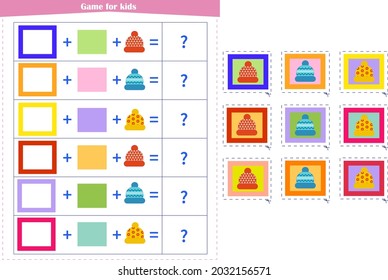 Logical game for children. Fold the elements and choose the answer from the options