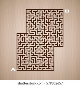 Logical game for development of thinking. Vector maze