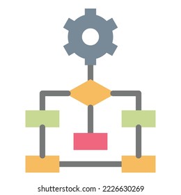 logical icon flat color, technology , education 