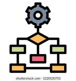 ilustración vectorial de línea de icono lógico. educación. tecnología