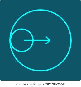 Logical Implication Icon

This icon visualizes logical implication (if P then Q) through set containment rather than the arrow symbol. A smaller circle sits fully inside a larger one, touching its boundary at a single point, while a short directional arrow crosses from the inner region into the outer area. The design shows that whenever the first condition holds, the second is guaranteed.