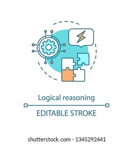 Logical Reasoning Concept Icon. Solution Searching. Problem Solving. Analytical Thinking Idea Thin Line Illustration. Vector Isolated Outline Drawing. Editable Stroke