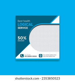 Logical social media health banner design poster template