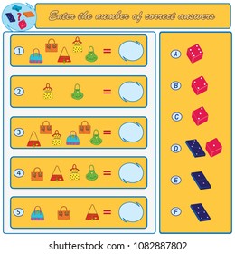 Logical task. Find the right answers. Vector illustration
