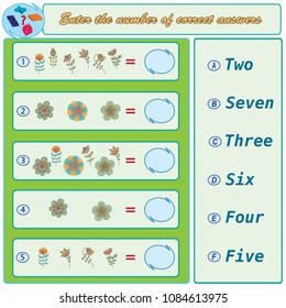 Logical task. Find the right answers. Vector illustration