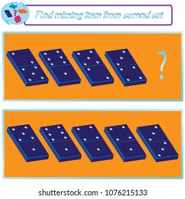 Logical task. Find the stone in the lower set, corresponding to the sums of points from the upper set. Vector illustration