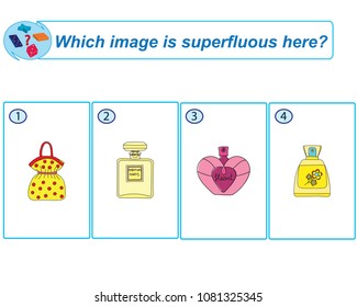 Logical task. Which image is superfluous here. Vector illustration
