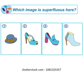 Logical task. Which image is superfluous here. Vector illustration