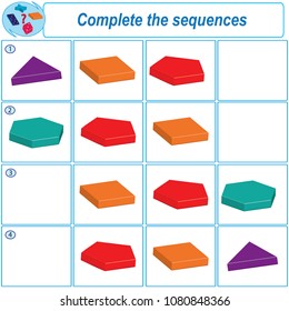 Logical task.Complete the sequence. Vector illustration