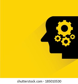 logical thinking concept on yellow background