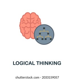 Logical Thinking flat icon. Colored sign from personality collection. Creative Logical Thinking icon illustration for web design, infographics and more