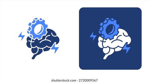 Glifo de pensamiento lógico ColorIlustración de color de dos tonos e icono de fondo contrastante