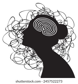 Logical thinking helps to avoid confusion. The human brain in the form of a labyrinth.