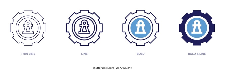 Logical thinking icon in 4 different styles. Thin Line, Line, Bold, and Bold Line. Duotone style. Editable stroke.