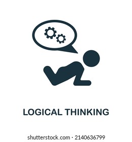 Icono de Pensamiento lógico. Icono de pensamiento lógico simple monocromo para plantillas, diseño web e infografías