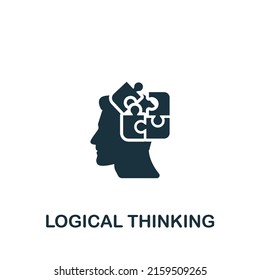 Icono de Pensamiento lógico. Icono de personalidad simple monocromo para plantillas, diseño web e infografías