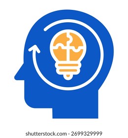 Logical Thinking Icon Solid Color Design Vector Illustration