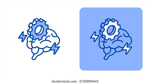 Línea de pensamiento lógico ColorColor de dos tonos e ilustración de icono de fondo contrastante