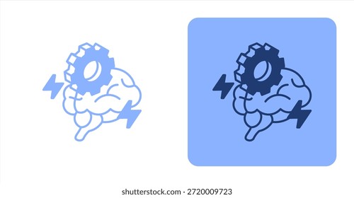 Pensamiento lógico mixto Color de dos tonos e ilustración de icono de fondo contrastante