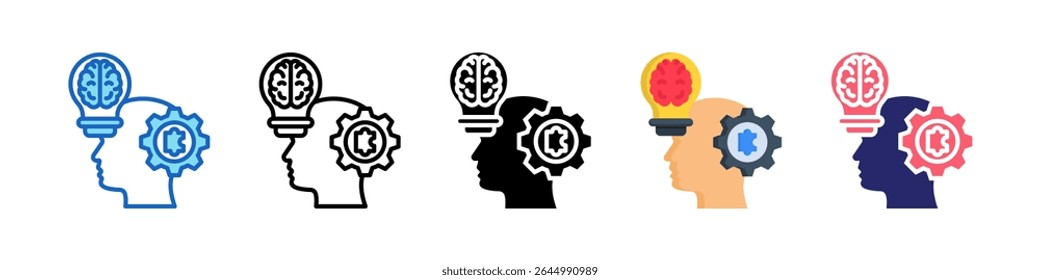 Logical Thinking Multiple Style Icon Set Collection.