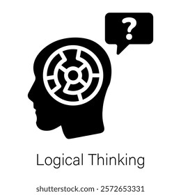Logical thinking solid style icon 