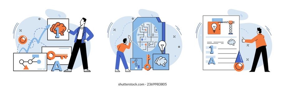 Logical thinking. Vector illustration. Awareness allows us to recognize and challenge our own cognitive limitations, fostering growth and continuous improvement Contemplation is sanctuary logical