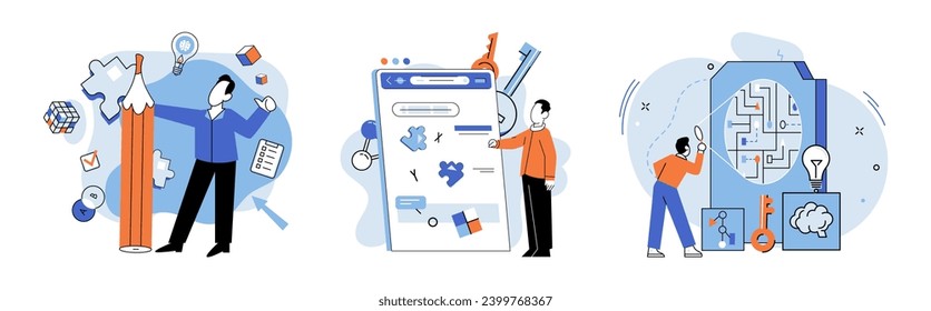 Logical thinking. Vector illustration. It cultivates awareness biases and fallacies, allowing us to make informed decisions based on evidence and logical reasoning Inspiration is fuel ignites logical